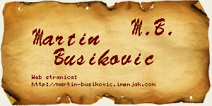 Martin Bušiković vizit kartica